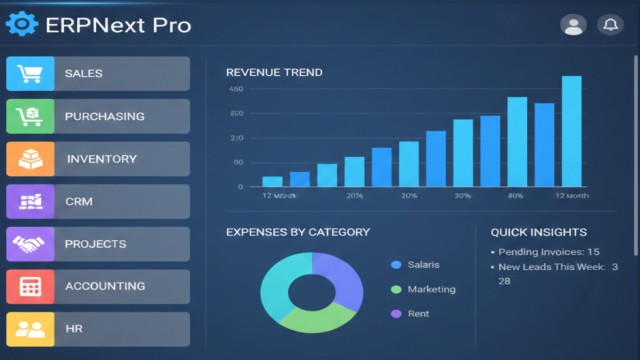 ERPNext dashboard preview